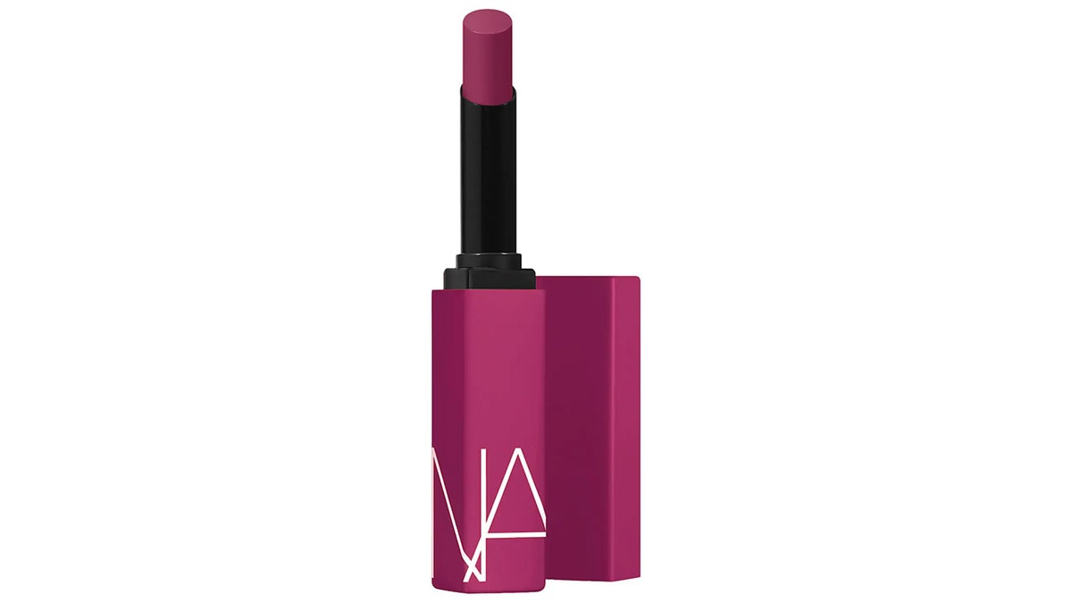 This bold lipstick drenches lips in bright color for 10 hours. 