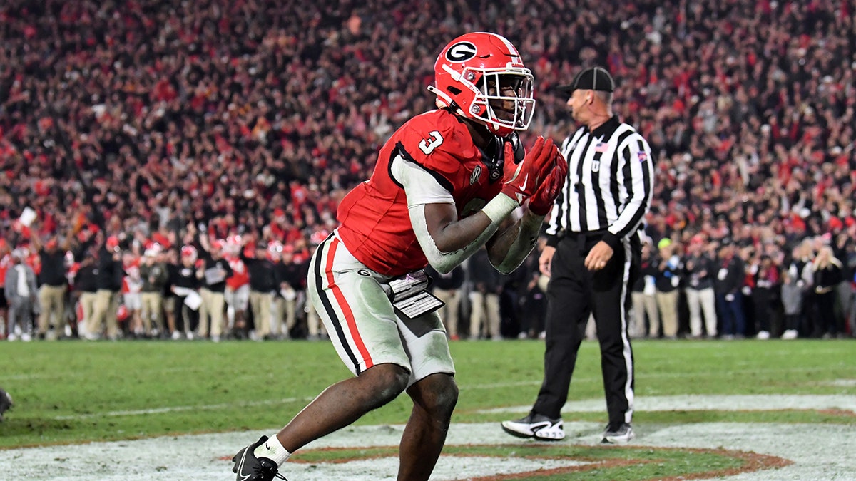 Nate Frazier celebrates touchdown