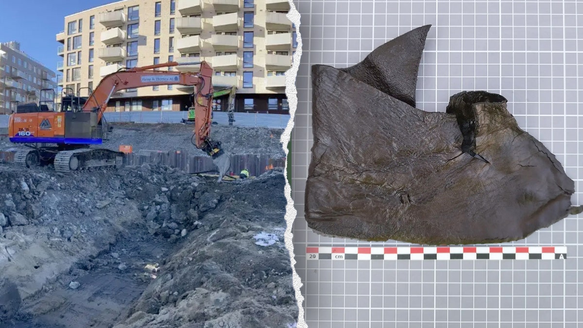 Construction site next to leather shoes found
