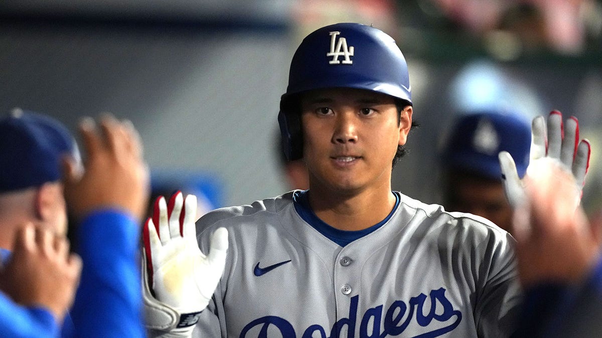 Shohei Ohtani in dugout