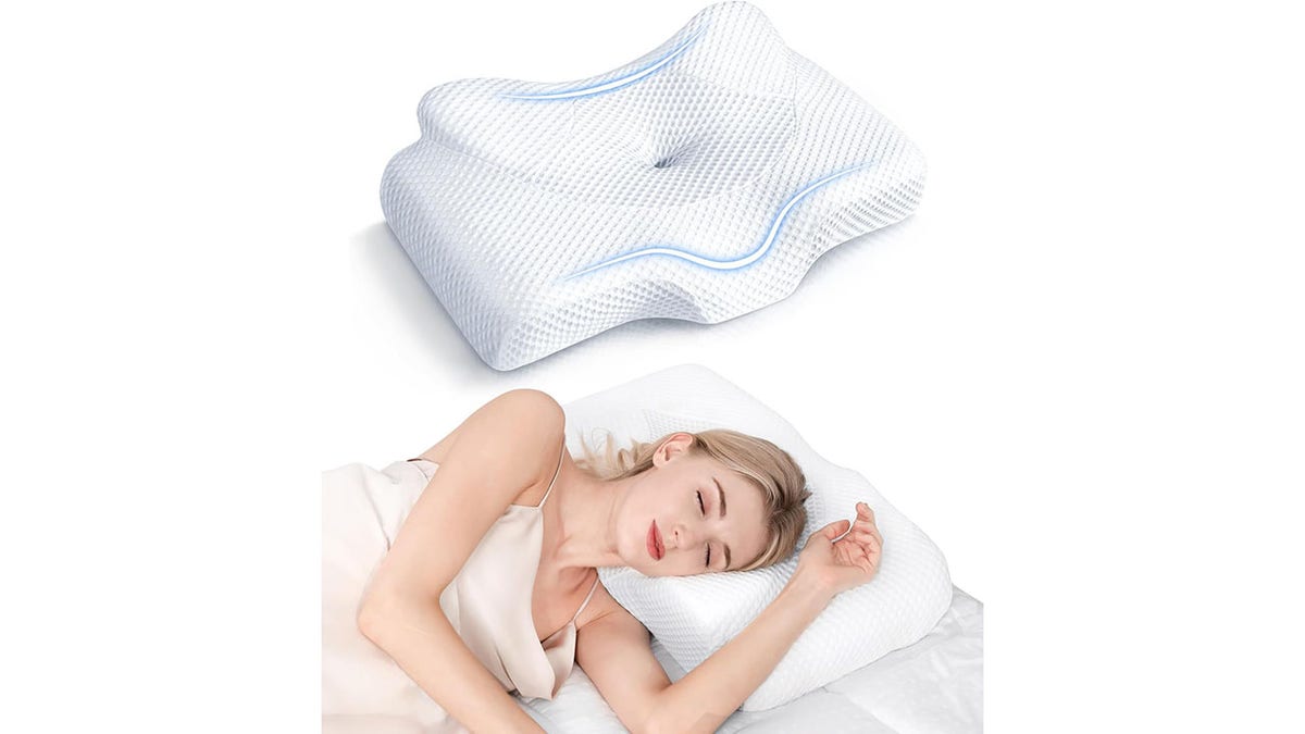 This pillow delivers a therapeutic sleeping experience.
