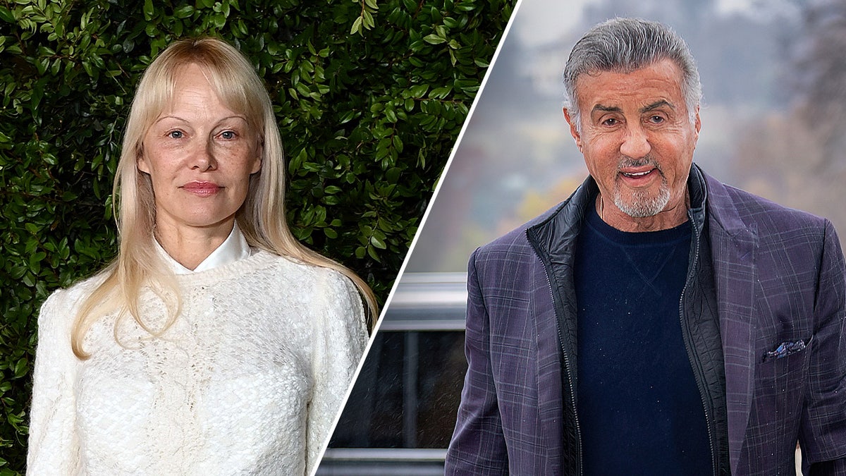 Schised images of Pamela Anderson and Sylvester Stallone