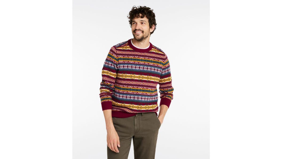 Infuse some color to your closet with this merino wool sweater.