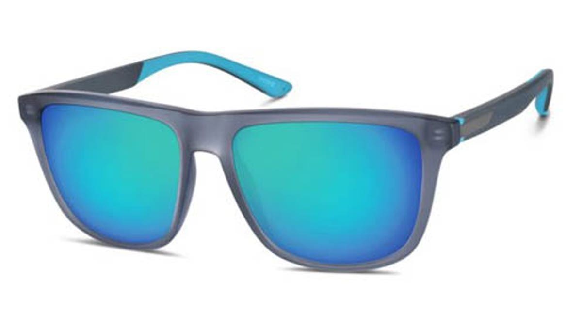 The polarized frames come in unique blue and red options.?