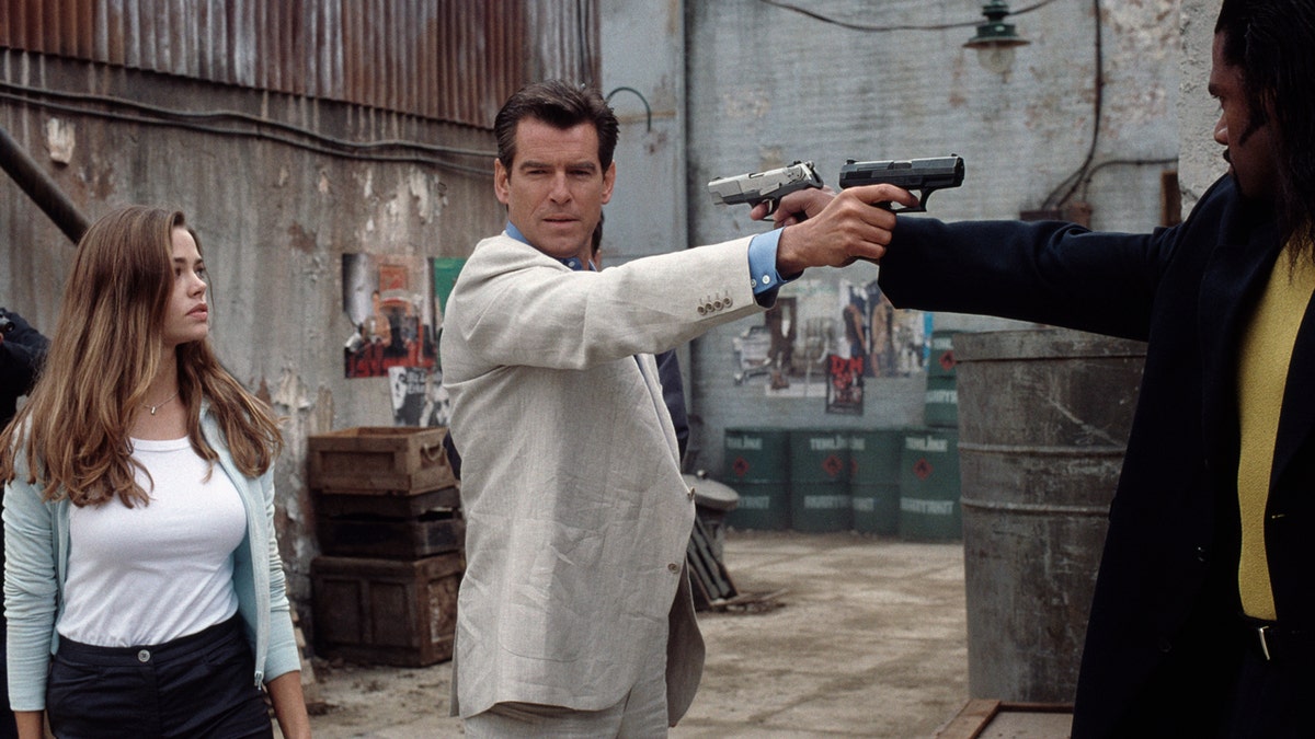 Pierce Brosnan in a scene from James Bond film