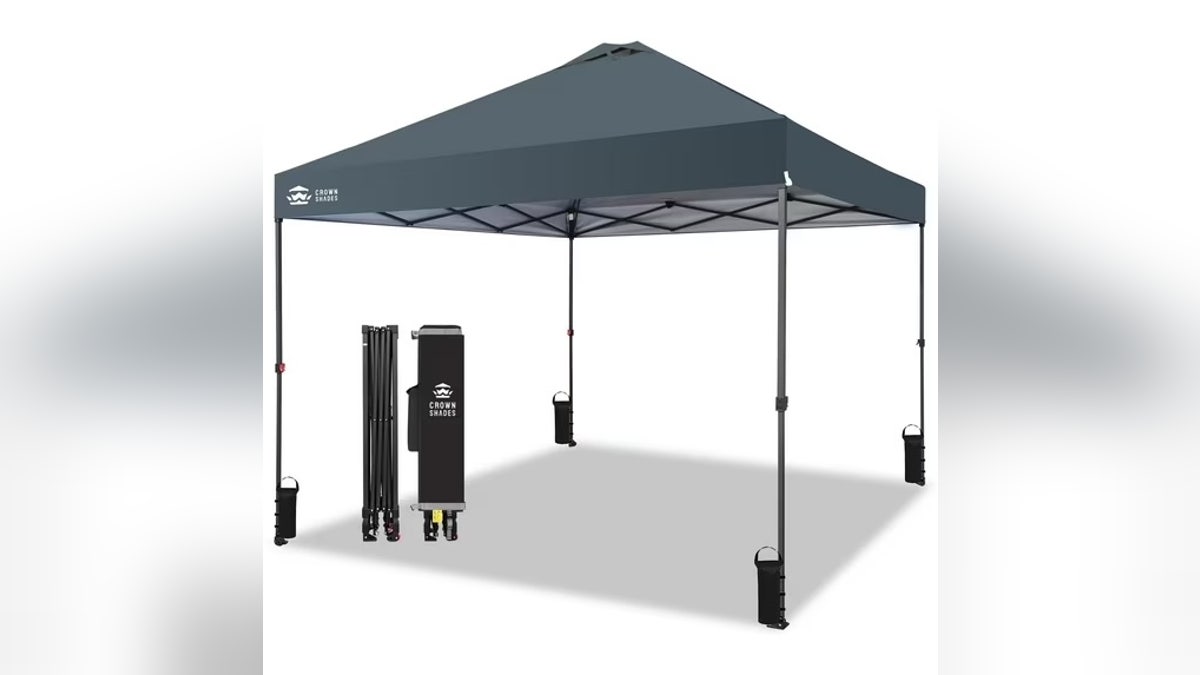 Pop up this canopy in seconds with the one-button feature.