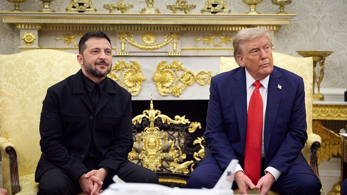 President of Ukrainian Valodimir Zelensky meets Trump in the Oval Cabinet on August 18, 2025.