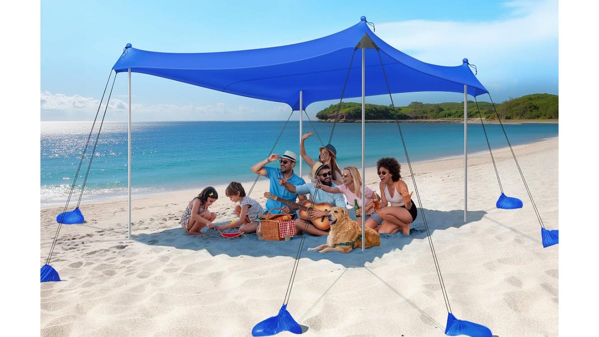 This tent provides excellent UPF 50 sun protection.