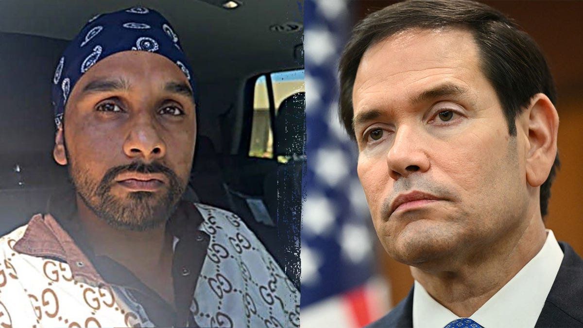 Secretary of State Marco Rubio and an image of Harjinder Singh.