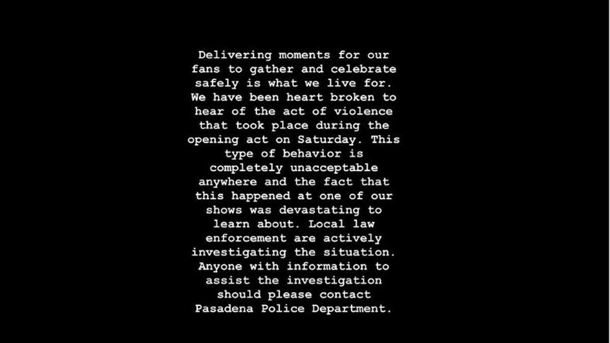 Rüfüs Du Sol responds to violent attack at LA stadium show.