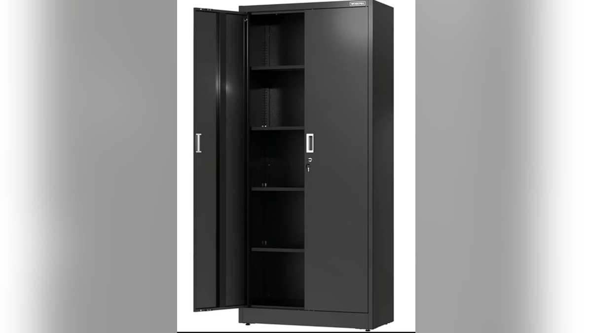 Keep your tools tidy in this storage cabinet.