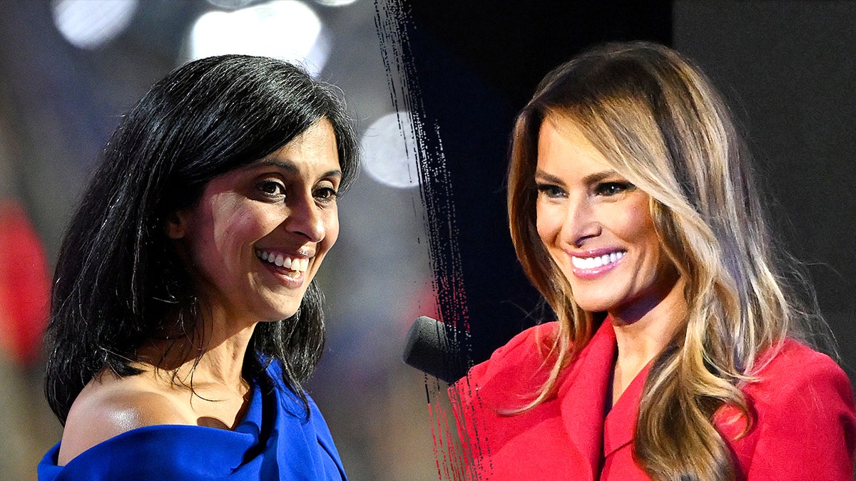 The second young woman is YA Vance and Lady Lady Orriime Melania Trump smiles in a separate photograph.
