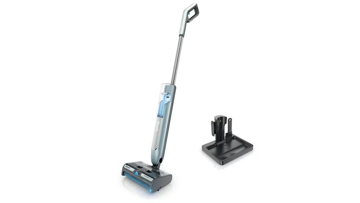 This powerful all-in-one cleaner, vacuums and mops