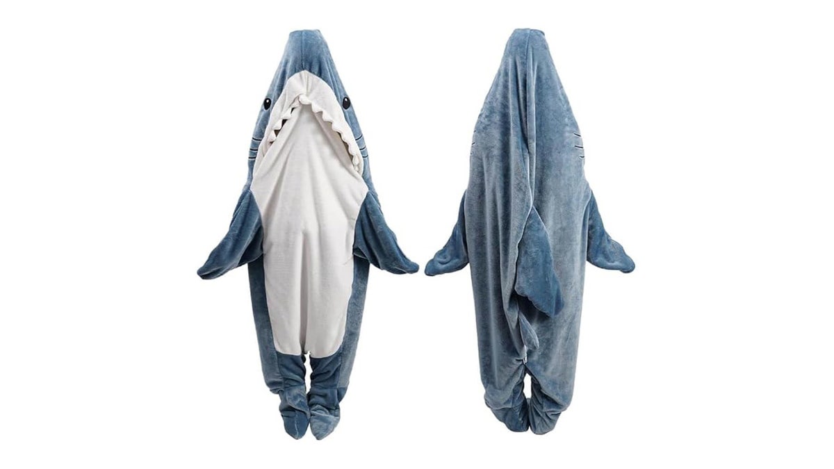 Get swallowed up in this shark blanket.
