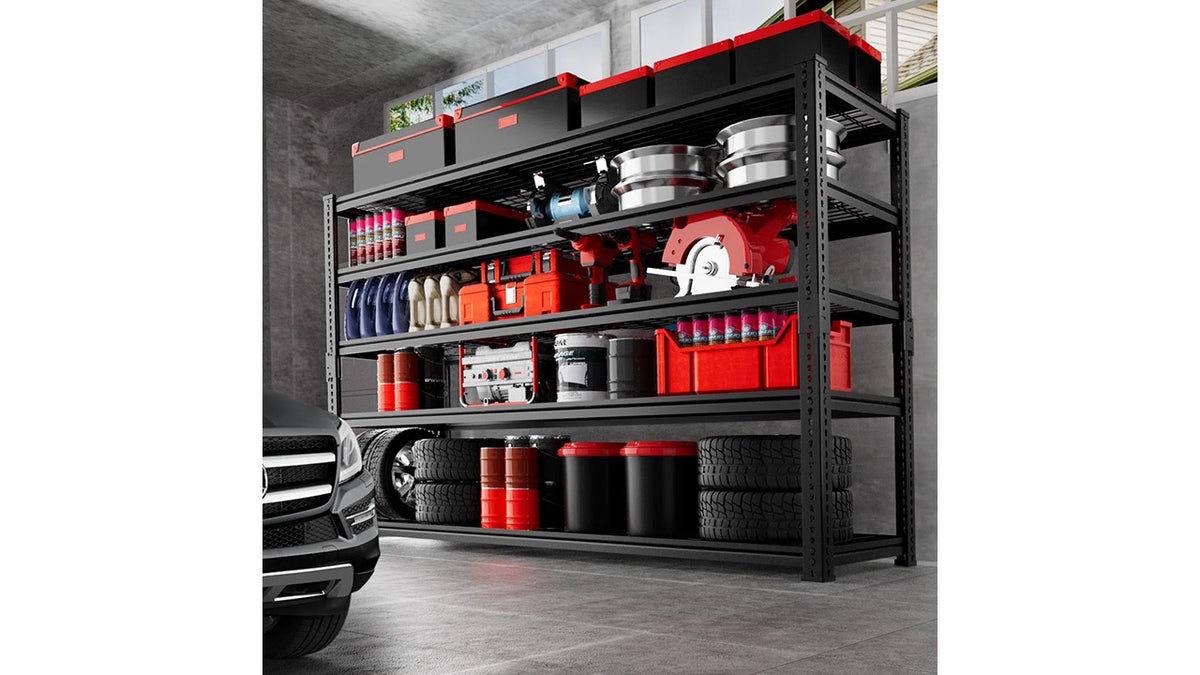 Store tools, totes and all your other belongings on these durable shelves. 