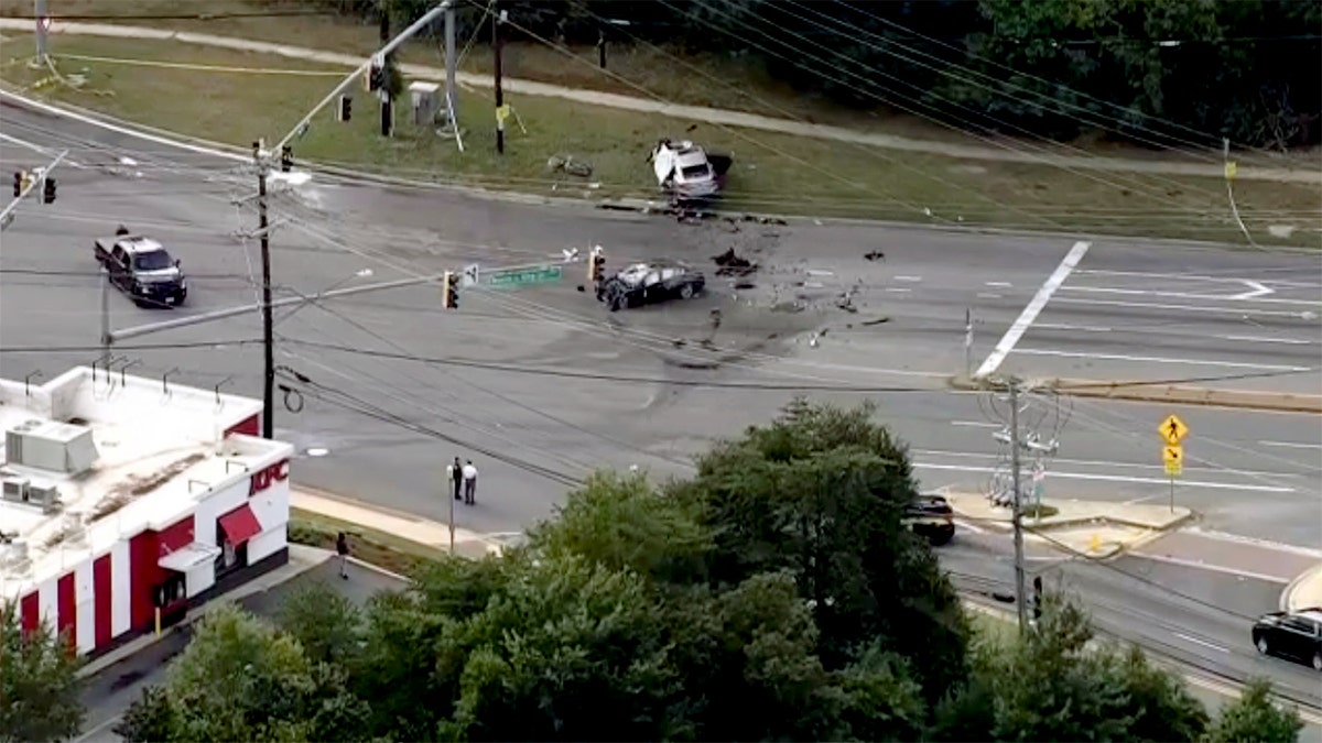 Aerial Maryland crash view