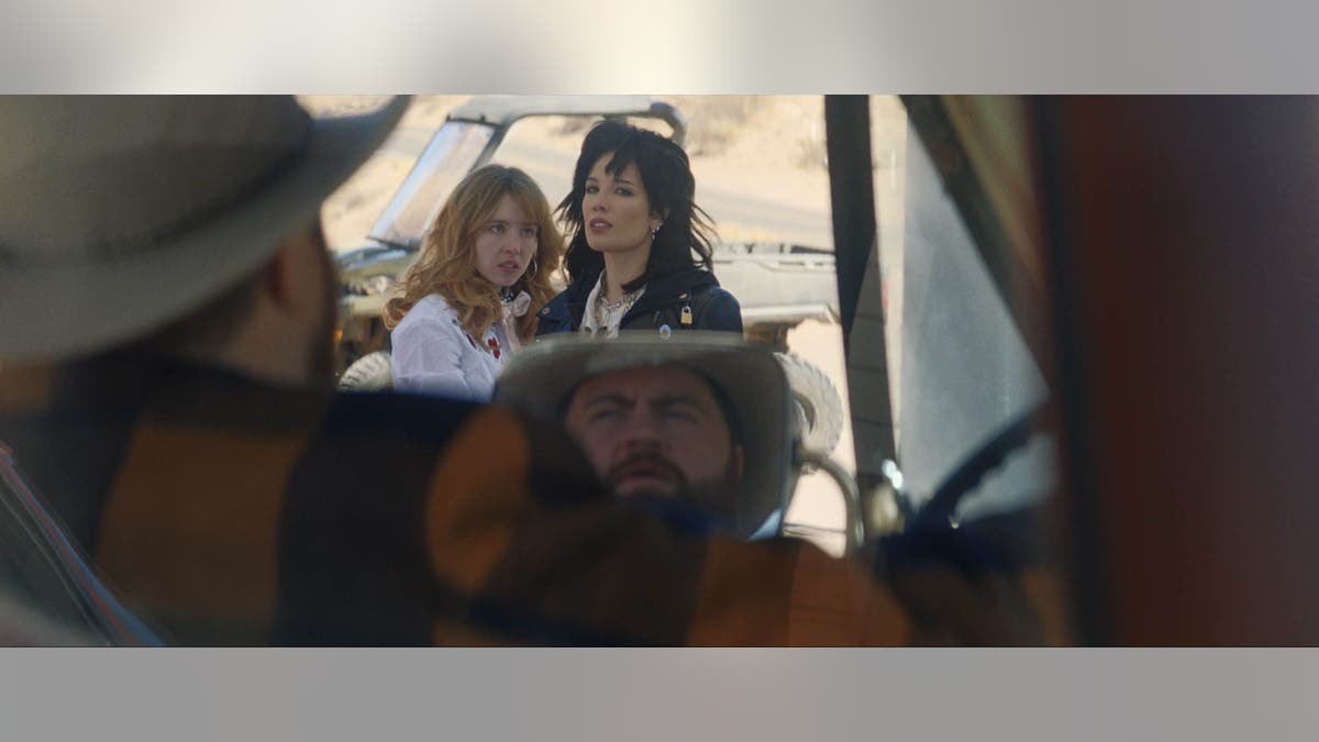 Syndey Sweeney and Halsey in a scene from "Americana."