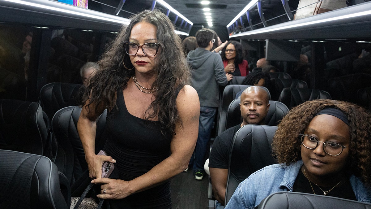 Texas Democrats on a bus in Illinois