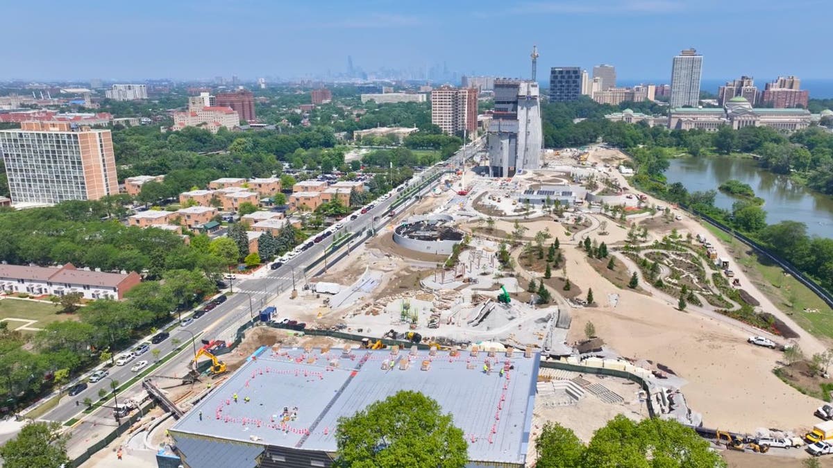The Obama Presidential Center overhead drone shot in July 2025.