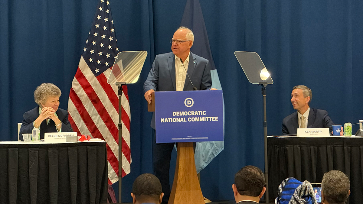 Minnesota Gov. Tim Walz at DNC summer meeting