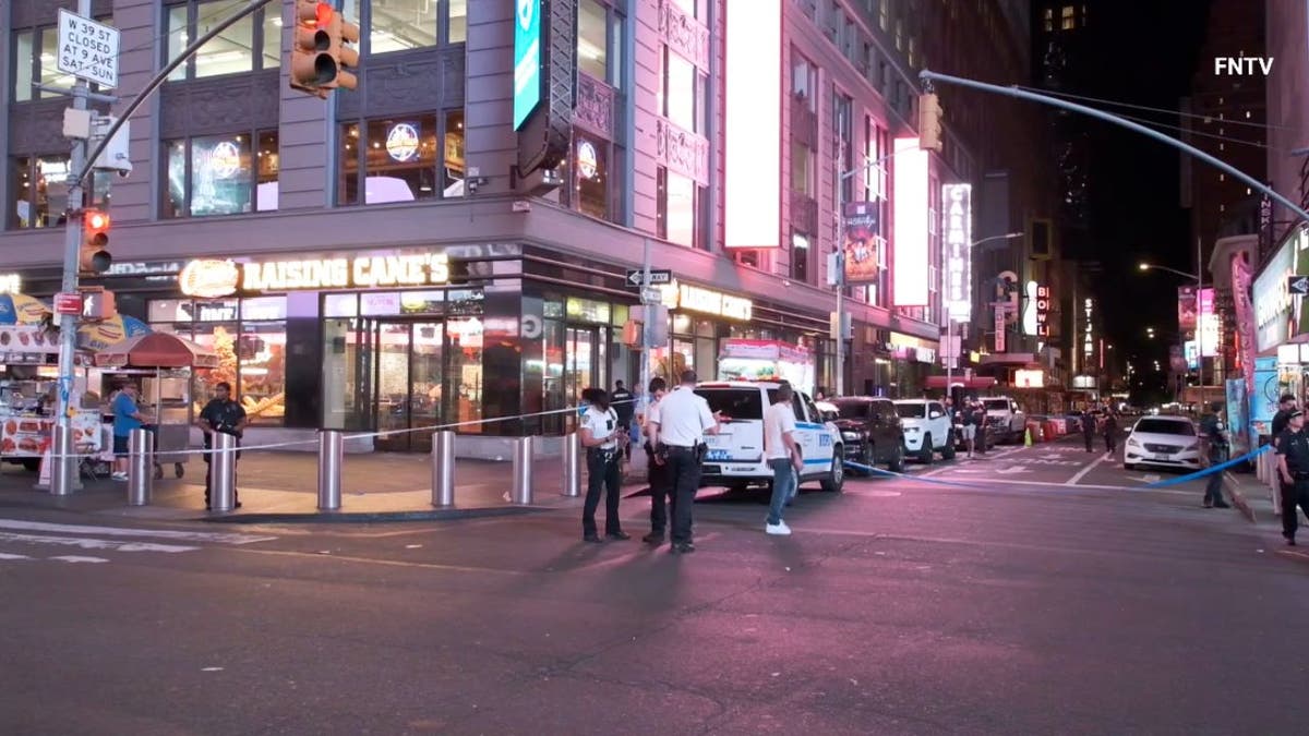 Shooting scene in Times Square