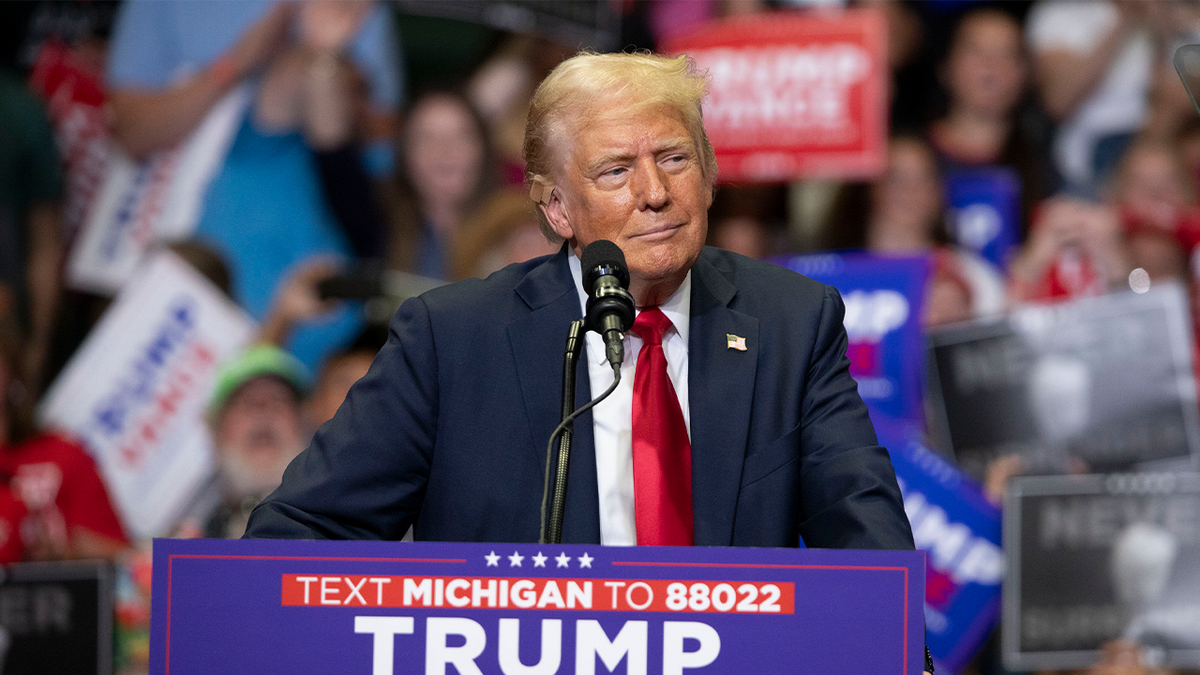 Trump at podium