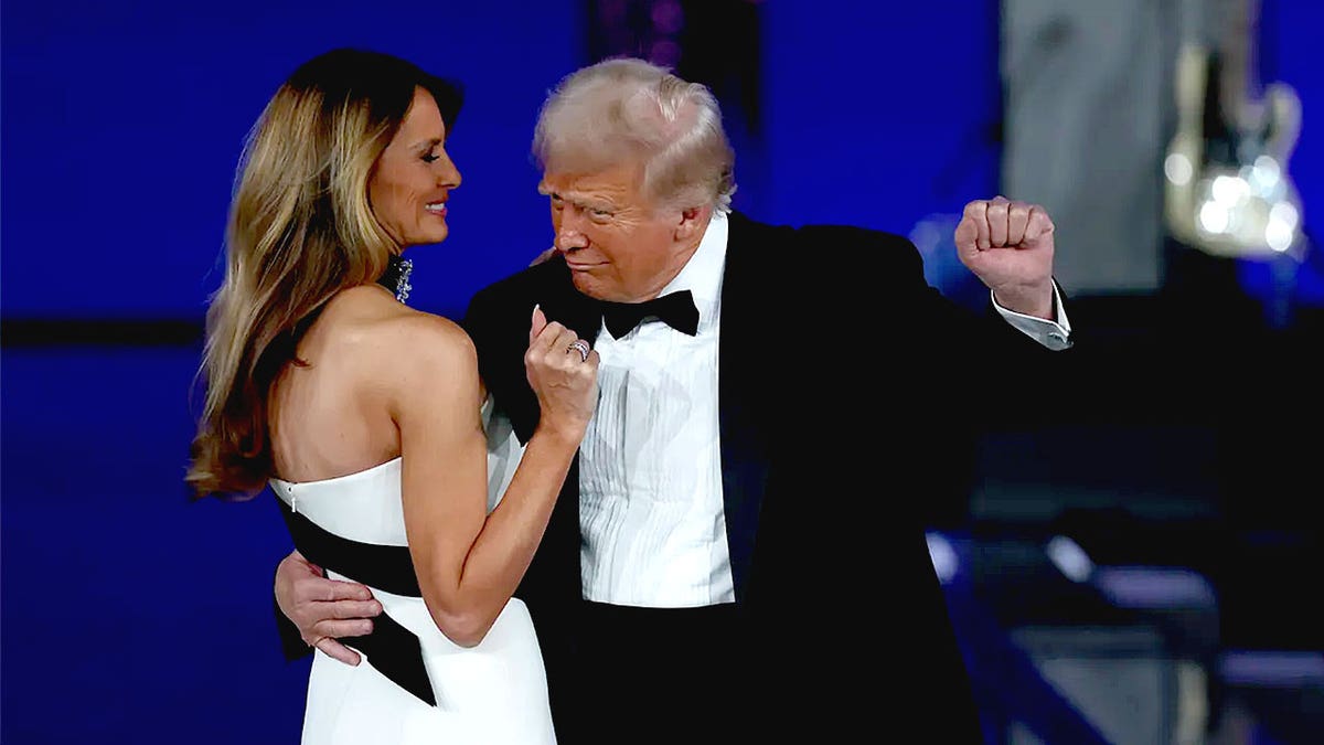 Donald Trump and Melania dancing