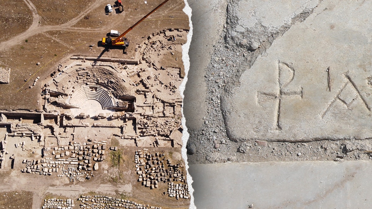 Excavation next to the CHI-RO symbol