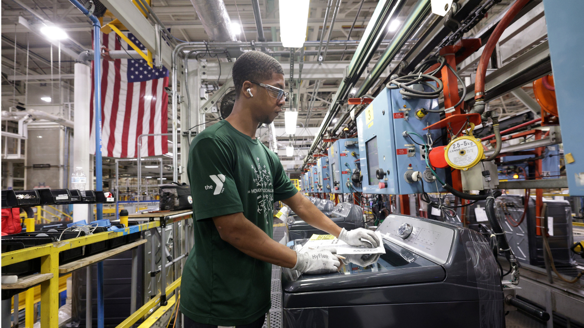 A worker at a GE Appliance factory in Kentucky