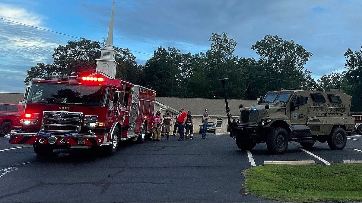 Police vehicles respond to shooting
