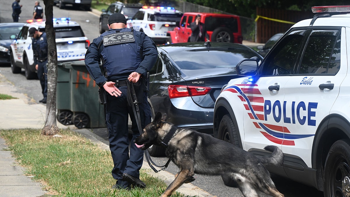 Police investigate a shooting in Washington DC