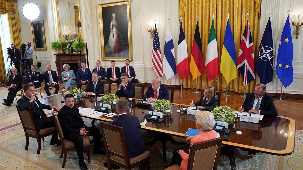 Ukrainian President Volodymyr Zelenskiy is in the White House in Washington, DC, U.S. on August 18, 2025.