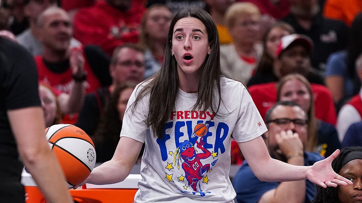 Caitlin Clark on the bench