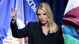 Pam Bondi points while speaking about fentanyl seizures