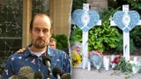 A memorial set up for victims of the mass school shooting at a Catholic school church.
