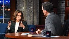 Kamala Harris refuses to say who's leading Democratic Party when pressed by Colbert