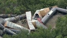 Smoke pours from train derailment in Palo Pinto County, Texas
