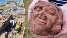 'Very unusual' ancient head with eerie smile unearthed by archaeology student at Scottish farm