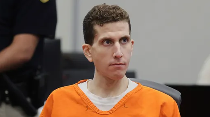 Bryan Kohberger stares toward the judge in court in Boise, Idaho, during his sentencing for the University of Idaho student murders