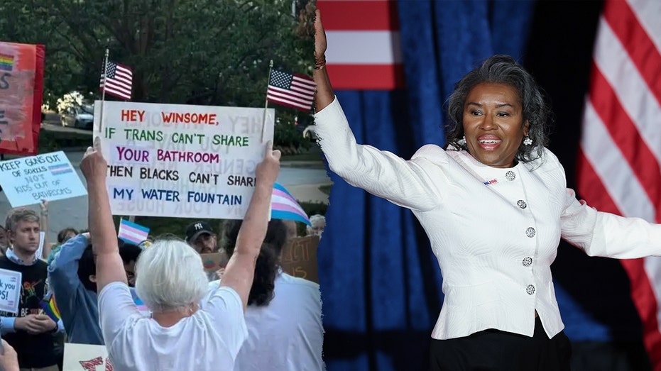 Virginia leaders condemn racist sign aimed at Lt. Gov. Winsome Earle-Sears over bathroom policy