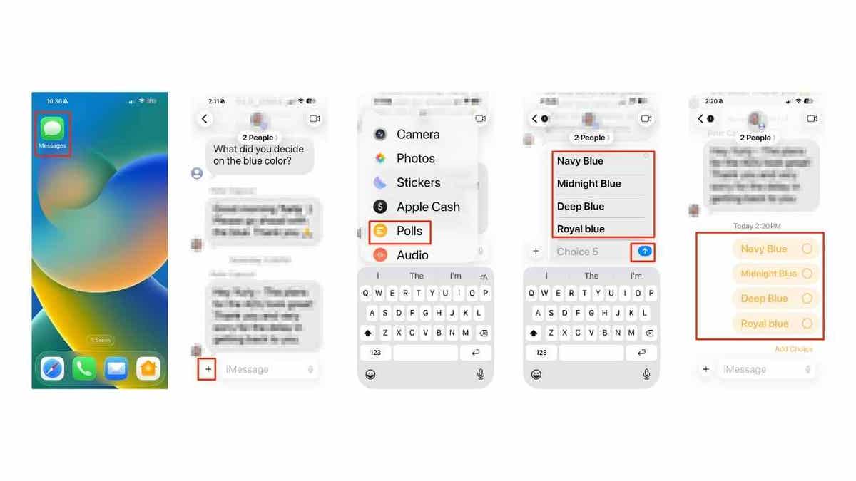 İMessage'da bir anket oluşturma adımları