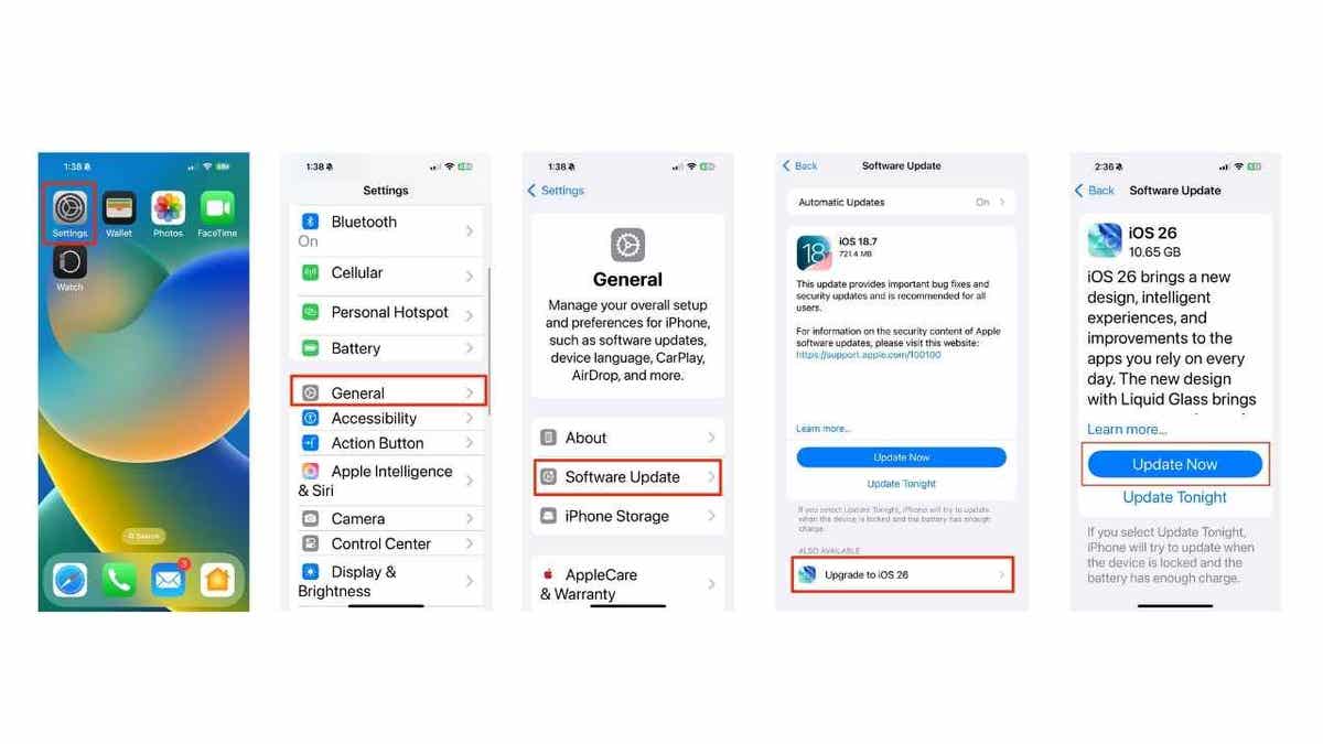 İPhone'u iOS 26 ile güncellemek için adımlar