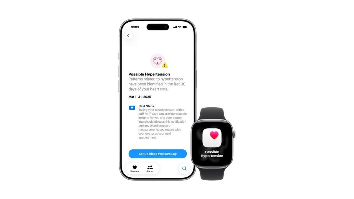 iPhone and Apple Watch display hypertension alerts