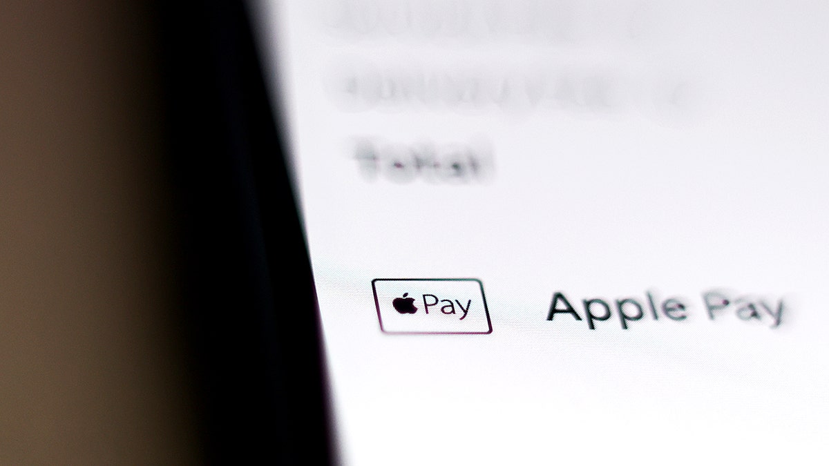 The Apple Pay icon on the app displayed on a phone screen.