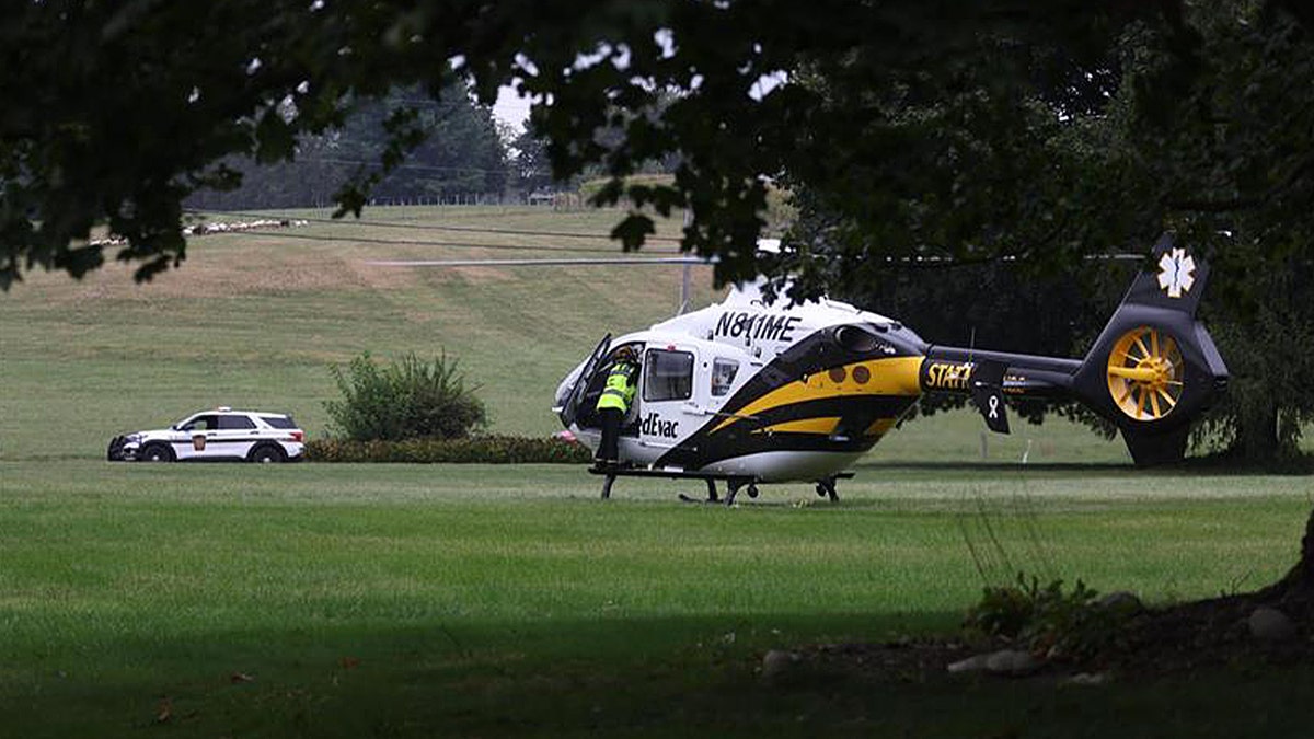 A helicopter was seen near the scene, according to local outlets.