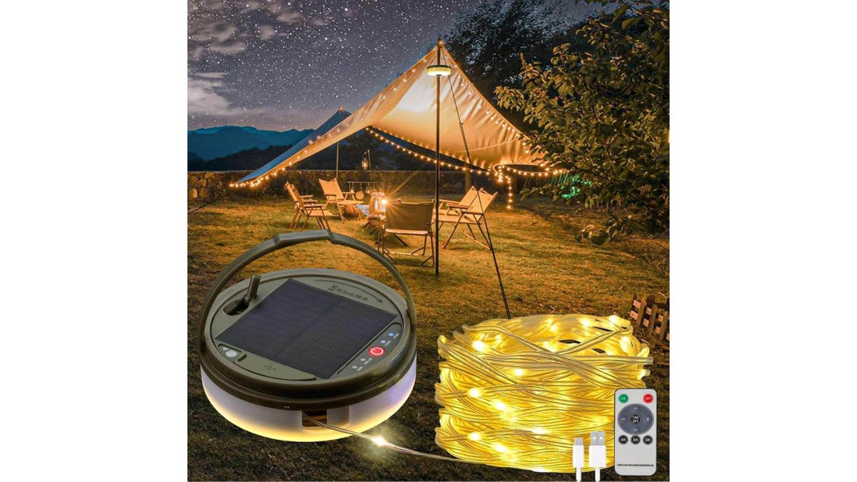 String lights help light up your site and are charged using solar power.