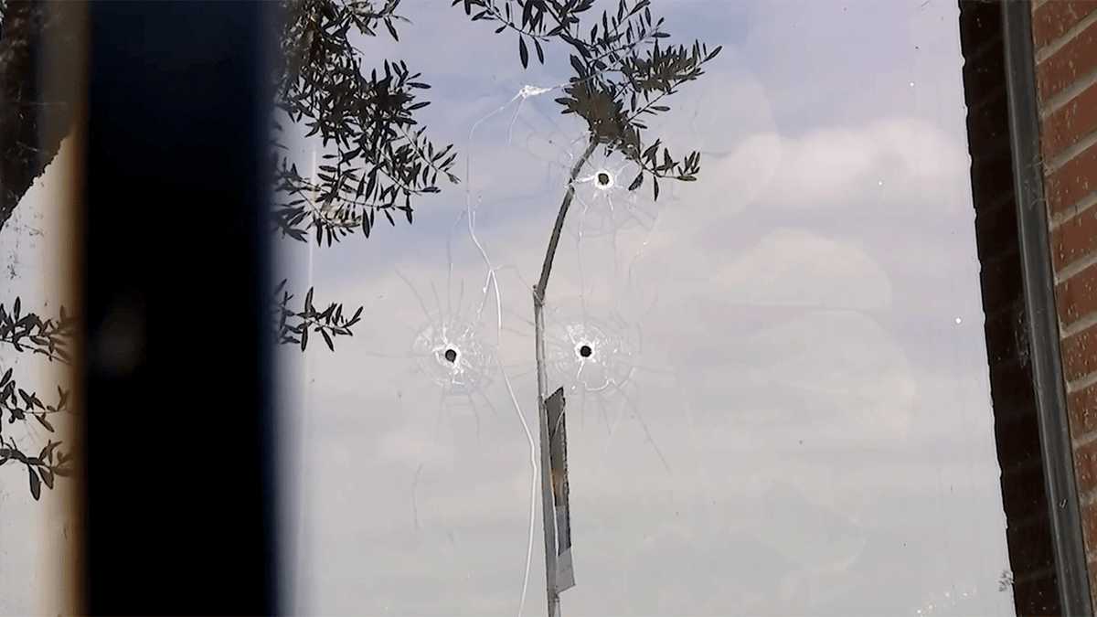 Bullet Hole in ABC 10 Window