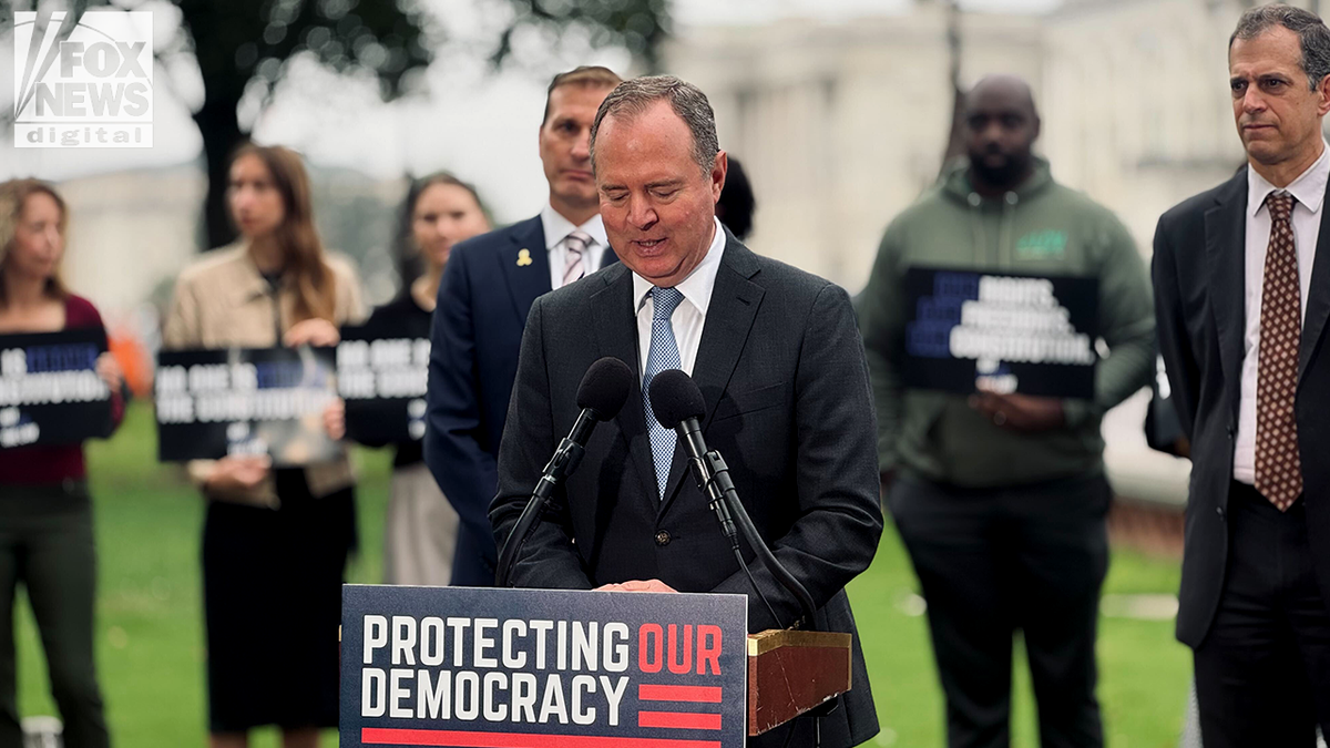 Adam Schiff speaks at news conference