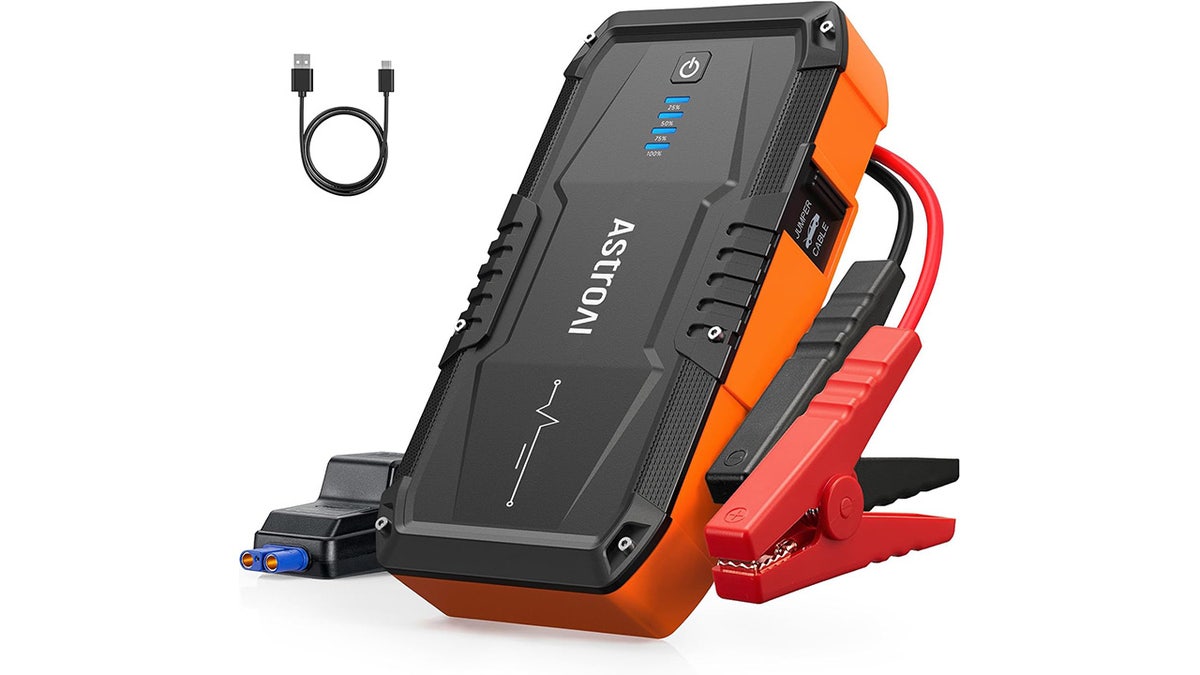 Carry this small jump starter with you everywhere for peace of mind. 