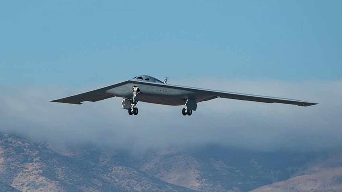 B-21 in the sky near Edwards Air Force Base